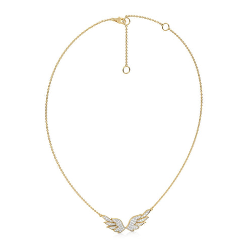 5/8 CT. Round Lab Created Diamond Angel Wings Pendant Necklace