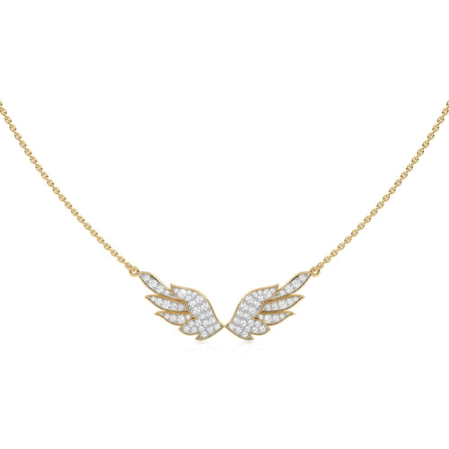 5/8 CT. Round Lab Created Diamond Angel Wings Pendant Necklace