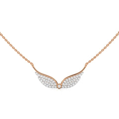 1/2 CT. Round Lab Created Diamond Angel Wings Pendant Necklace