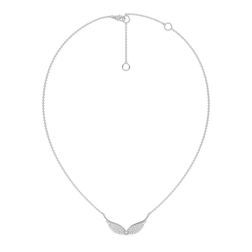 1/2 CT. Round Lab Created Diamond Angel Wings Pendant Necklace
