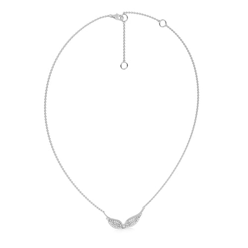 1/2 CT. Round Lab Created Diamond Angel Wings Pendant Necklace