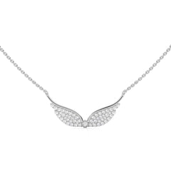 1/2 CT. Round Lab Created Diamond Angel Wings Pendant Necklace