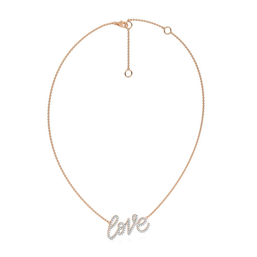 1/2 CT. Round Lab Created Diamond Love Pendant Necklace