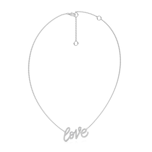 1/2 CT. Round Lab Created Diamond Love Pendant Necklace