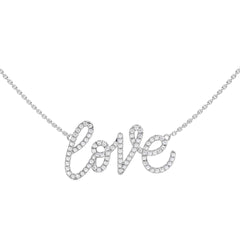 1/2 CT. Round Natural Diamond Love Pendant Necklace