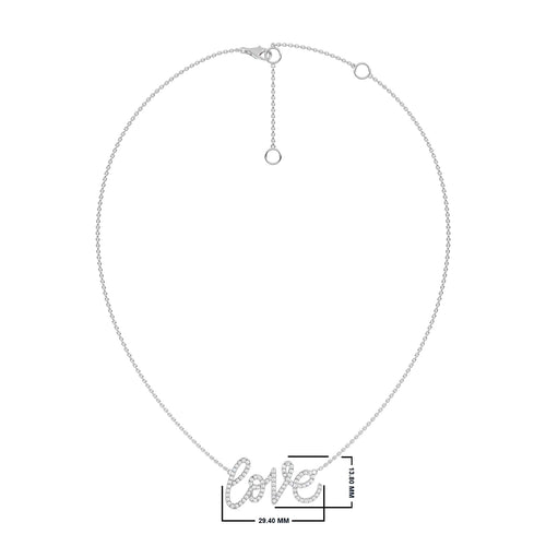 1/2 CT. Round Lab Created Diamond Love Pendant Necklace