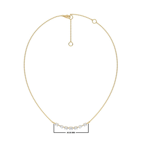 1 CT. Multi Shape Lab Created Diamond Smile Pendant Necklace