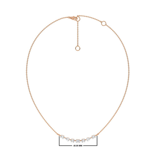 1 CT. Multi Shape Natural Diamond Smile Pendant Necklace