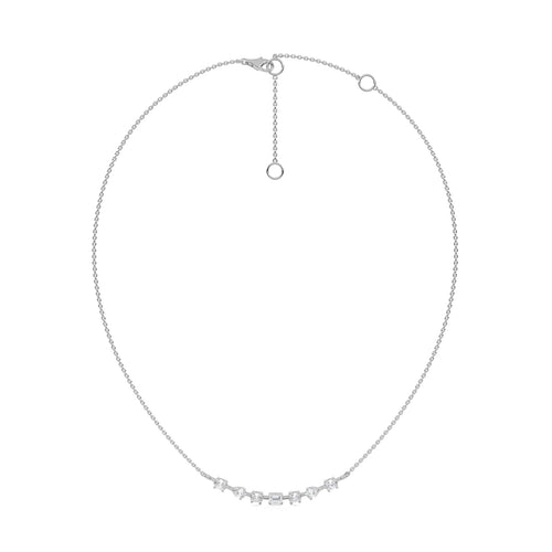 1 CT. Multi Shape Natural Diamond Smile Pendant Necklace