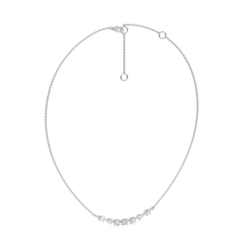 1 CT. Multi Shape Lab Created Diamond Smile Pendant Necklace