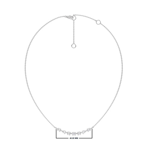 1 CT. Multi Shape Lab Created Diamond Smile Pendant Necklace