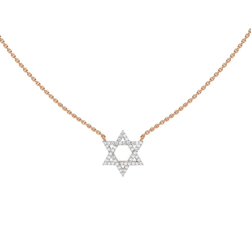 1/4 CT. Round Natural Diamond Star Pendant Necklace