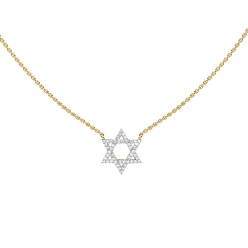 1/4 CT. Round Natural Diamond Star Pendant Necklace