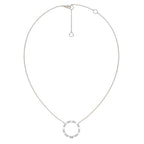 1 CT. Round and Baguette Natural Diamond Circle Pendant Necklace