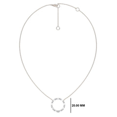 1 CT. Round and Baguette Natural Diamond Circle Pendant Necklace