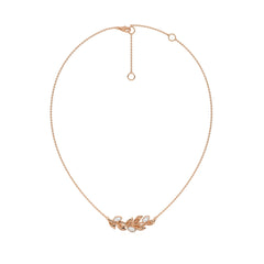 3/8 CT. Marquise Shape Bezel Set Leaf Pendant Necklace