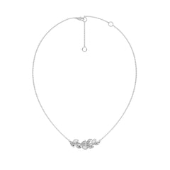 3/8 CT. Marquise Shape Bezel Set Leaf Pendant Necklace