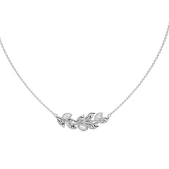 3/8 CT. Marquise Shape Bezel Set Leaf Pendant Necklace