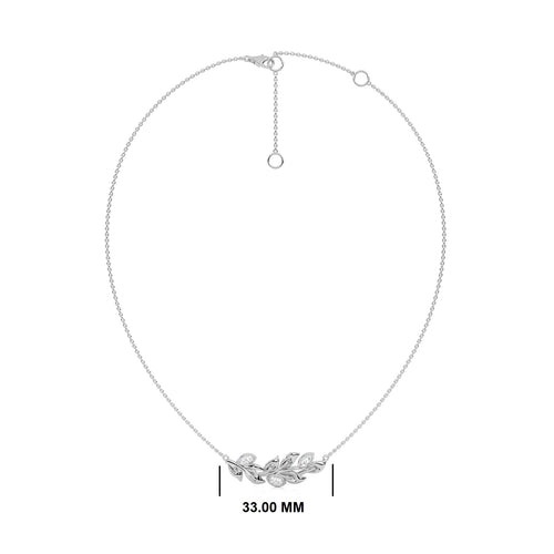 3/8 CT. Marquise Shape Bezel Set Leaf Pendant Necklace