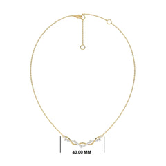 1/2 CT. Curved Marquise and Round Natural Diamond Pendant Necklace