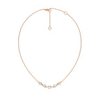 1/2 CT. Curved Marquise and Round Natural Diamond Pendant Necklace