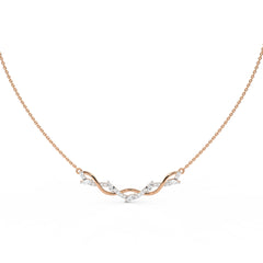 1/2 CT. Curved Marquise and Round Lab Created Diamond Pendant Necklace