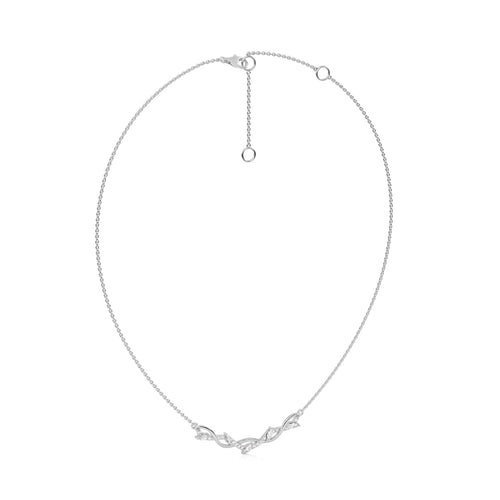 1/2 CT. Curved Marquise and Round Lab Created Diamond Pendant Necklace