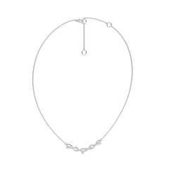 1/2 CT. Curved Marquise and Round Natural Diamond Pendant Necklace
