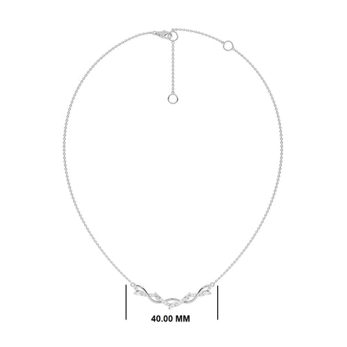 1/2 CT. Curved Marquise and Round Lab Created Diamond Pendant Necklace