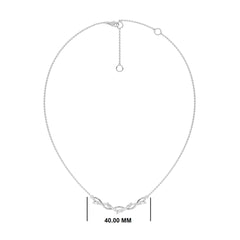 1/2 CT. Curved Marquise and Round Natural Diamond Pendant Necklace