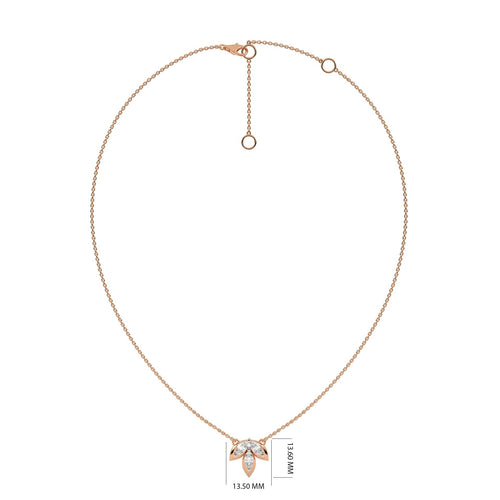 3/4 CT. Trio Marquise Natural Diamond Pendant Necklace