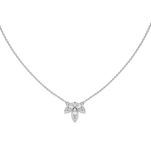 3/4 CT. Trio Marquise Natural Diamond Pendant Necklace