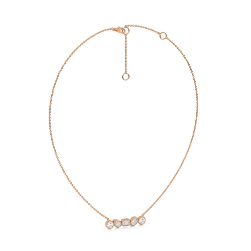 1 1/2 CT. Fancy Multi Shapes Natural Diamond Five Stones Necklace