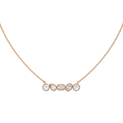 1 1/2 CT. Fancy Multi Shapes Natural Diamond Five Stones Necklace