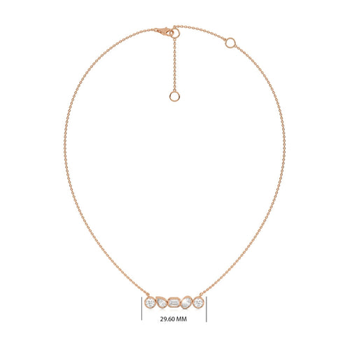 1 1/2 CT. Fancy Multi Shapes Natural Diamond Five Stones Necklace