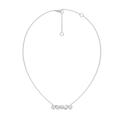 1 1/2 CT. Fancy Multi Shapes Lab Created Diamond Five Stones Necklace