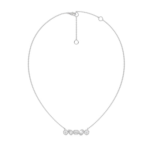 1 1/2 CT. Fancy Multi Shapes Natural Diamond Five Stones Necklace