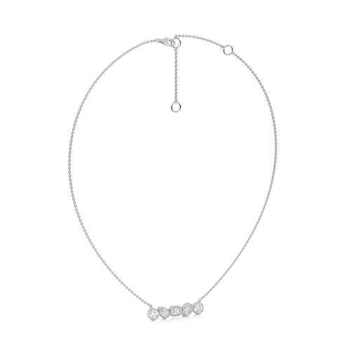 1 1/2 CT. Fancy Multi Shapes Natural Diamond Five Stones Necklace