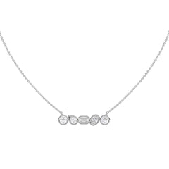 1 1/2 CT. Fancy Multi Shapes Natural Diamond Five Stones Necklace
