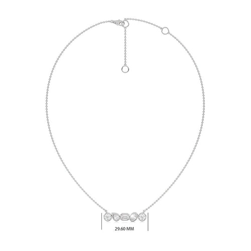 1 1/2 CT. Fancy Multi Shapes Lab Created Diamond Five Stones Necklace