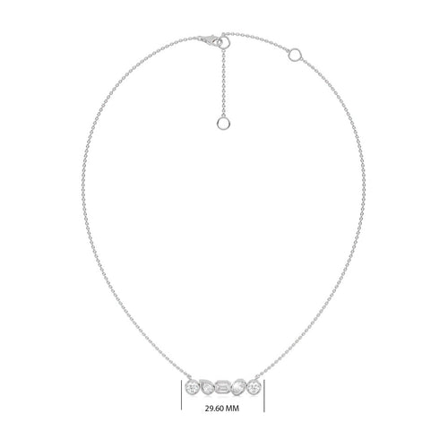 1 1/2 CT. Fancy Multi Shapes Natural Diamond Five Stones Necklace
