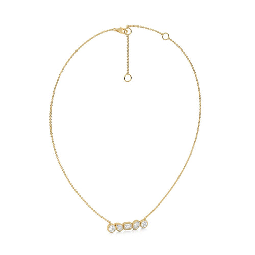 1 1/2 CT. Fancy Multi Shapes Natural Diamond Five Stones Necklace