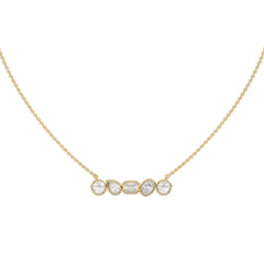 1 1/2 CT. Fancy Multi Shapes Natural Diamond Five Stones Necklace