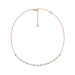 1 1/2 CT. Round Natural Diamond Two -Tone Necklace