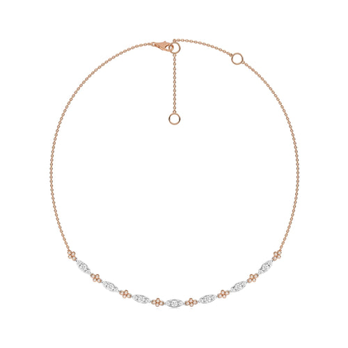 1 1/2 CT. Round Natural Diamond Two -Tone Necklace