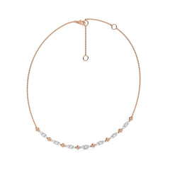 1 1/2 CT. Round Natural Diamond Two -Tone Necklace