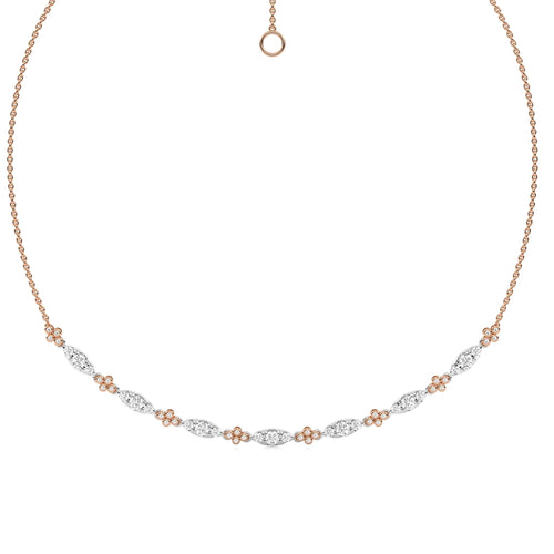 1 1/2 CT. Round Lab Created Diamond Two -Tone Necklace