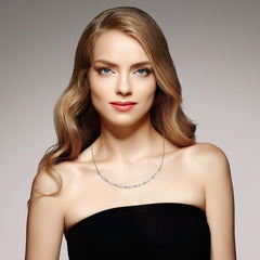 1 1/2 CT. Round Lab Created Diamond Two -Tone Necklace