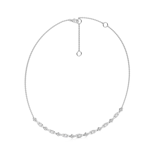 1 1/2 CT. Round Natural Diamond Two -Tone Necklace