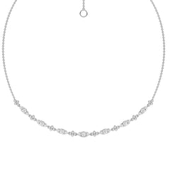 1 1/2 CT. Round Natural Diamond Two -Tone Necklace